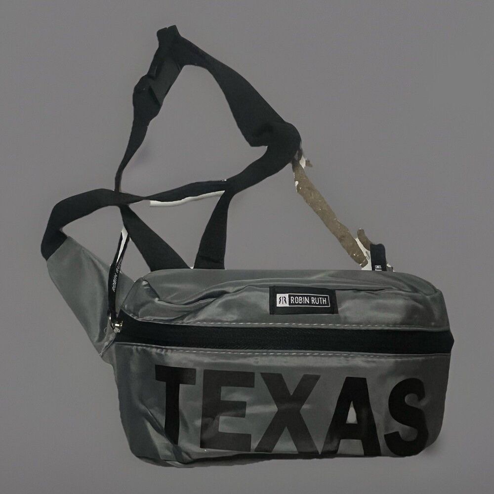 Robin Ruth Texas Waist Bag Fanny Pack NWT Gray Black Adjustable Belt Unisex